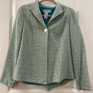 One Button Tweed Blazer